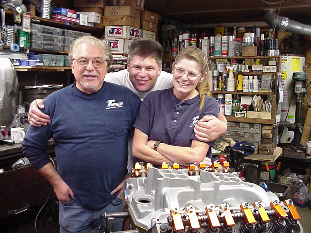 Ray, Lonny & Kathy with Mike's Engine